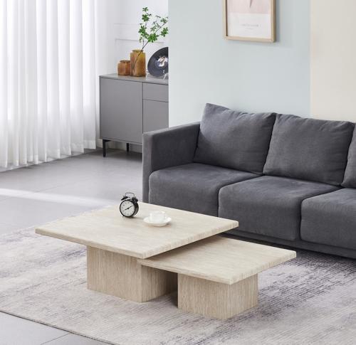 Sienna Travertine Table Nest - 800x800x360 600x600x420