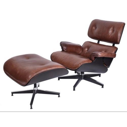 Eames Chair & Footstool Vintage Cigar - 780 X 850 X 890