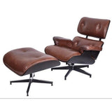 Eames Chair & Footstool Vintage Cigar - 780 X 850 X 890