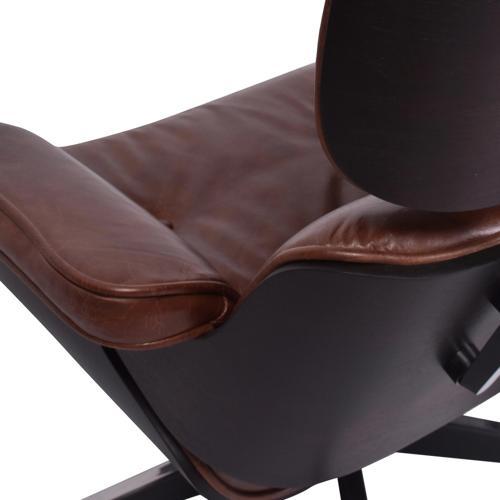 Eames Chair & Footstool Vintage Cigar - 780 X 850 X 890