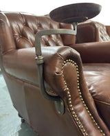 Churchill Armchair with Drink Holder - Vintage Cigar Brown