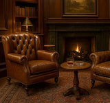 Churchill Armchair with Drink Holder - Vintage Cigar Brown