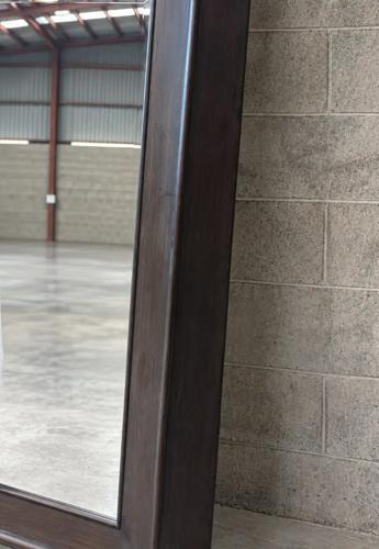 Solid Wood Bevelled Mirror Dark Oak - 1100 X 1500