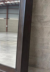 Solid Wood Bevelled Mirror Dark Oak - 1100 X 1500