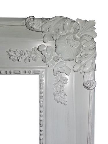Ornate Bevelled Mirror - Antique White - 1100x1500x67; 29kgs