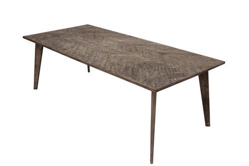 Nordic Herringbone Dining Table with Four Leg Base - Grey - 2400 X 1100 X 780