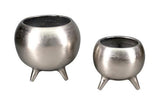 Aluminium Pot on 3 Legs (l) - Silver