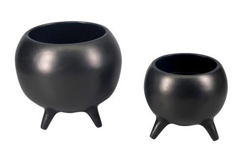 Aluminium Pot on 3 Legs (s) - Black