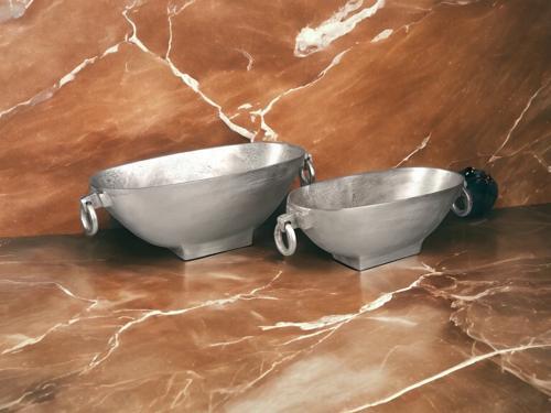 Aluminium Oval Handle Bowl (l) - Silver