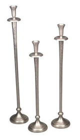 Aluminium Round Candle Holder (s) - Silver
