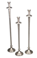 Aluminium Round Candle Holder (m) - Silver