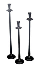 Aluminium Round Candle Holder (s) - Black - 130 X 130 X 590