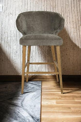 Venus Barstool Grey Chenille - Seat Height 650