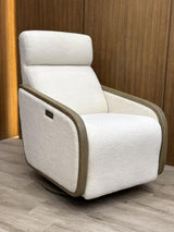 Oakmount Electric Recliner - Ashwood and Boucle Fabric