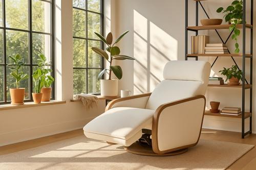 Oakmount Electric Recliner - Ashwood and Boucle Fabric