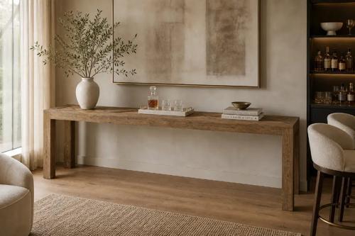 Reclaimed Elm Bar Table - 2400 X 600 X 1050