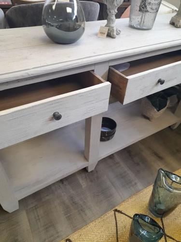 Sand / Antique White Console Table - 2090 X 480 X 850