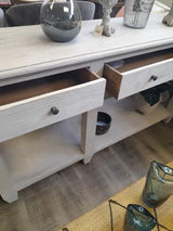 Sand / Antique White Console Table - 2090 X 480 X 850