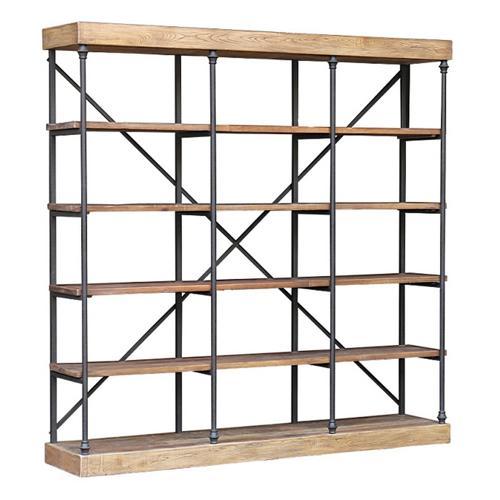 Large Elm Bookcase - Reclaimed Elm / Iron - 2130 X 450 X 2130