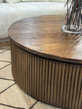 Coffee Table Round - Old Elm - 1100 X 1100 X 400