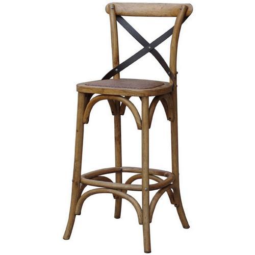Cross Back Barstool Bench Height - Oak