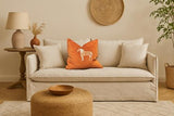 Snugg & Co. Cushion Cover - Horse Embroidery Cushion Cover - Orange Velvet