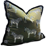 Snugg & Co. Cushion Cover - Zebra Print Cushion Cover - Green Velvet
