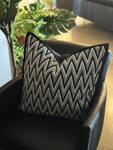 Snugg & Co. Cushion Cover - Jacquard Cushion Cover - Black White Jacqua - CO4020
