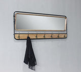 Wall Mirror Withcoat Hooks - Natural / Black - 1270 X 520 X 80