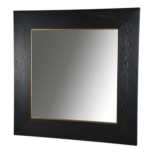 Black Oak & Gold Square Mirror - Oak Veneer / MDF