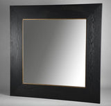 Black Oak & Gold Square Mirror - Oak Veneer / MDF