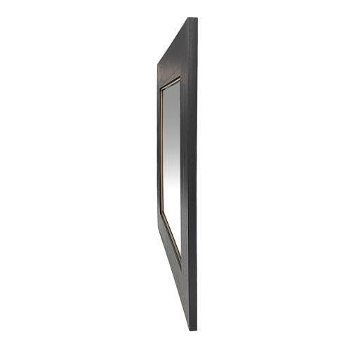 Black Oak & Gold Square Mirror - Oak Veneer / MDF