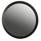 Black Oak & Gold Round Mirror - Oak Veneer / MDF - 1525x1525x80; 32kgs