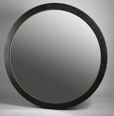 Black Oak & Gold Round Mirror - Oak Veneer / MDF - 1525x1525x80; 32kgs