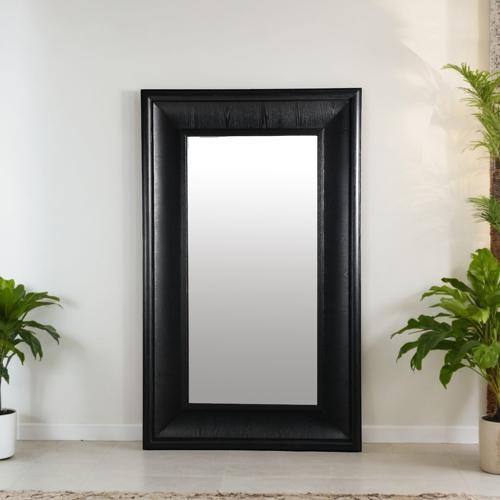 Black Walnut Rectangle Floor Mirror - Oak Veneer / MDF