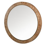 Burl Walnut Round Mirror - Veneer / MDF - 1120x1125x80; 16kgs