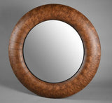 Walnut Round Mirror - Veneer / MDF - 1100x1100x60; 13kgs