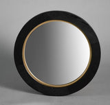Black Oak & Gold Round Mirror - Veneer / MDF