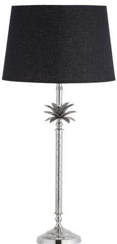 Table Lamp with Shade (lamp - Nickel / Shade - Black Linen) - GA2011