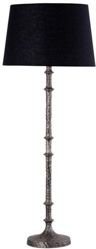 Table Lamp & Shade - Silver Antique / Black Cotton - GA2028