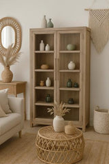 Lotus & Jade Tall 2 Door Display Cabinet - Reclaimed Pine