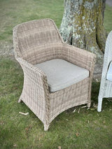 Raffles Bay Outdoor Wicker Chair with Outdoor Seat Cushion - Natural