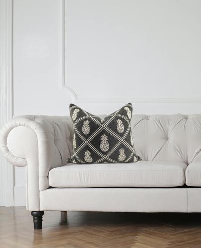 Cushion Cover - Pineapple - Dark Grey / Natural - 550 X 550