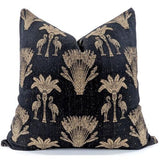 Snugg & Co Cushion Cover - Palm Flamingo Black & Gold