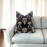 Snugg & Co Cushion Cover - Palm Flamingo Black & Gold