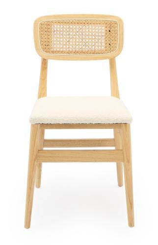 Boston Elm Dining Chair with Boucle Dining Chair - Natural