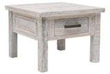 Barbados Whitewash Side Table - 600 X 600 X 450