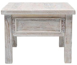 Barbados Whitewash Side Table - 600 X 600 X 450