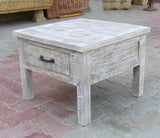 Barbados Whitewash Side Table - 600 X 600 X 450