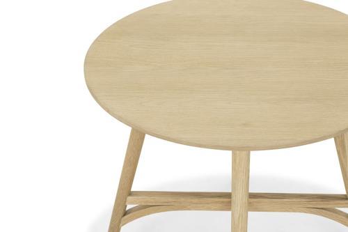 Nordic Oak Coffee Side Table - 600 X 600 X 500